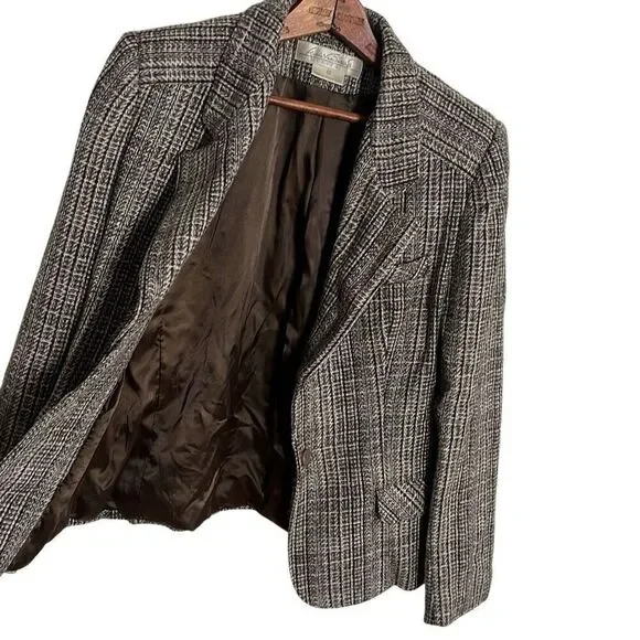 Gloria Vanderbilt Tweed Striped Two-Button Lined Suits Blazer Multicolor Size 12 - Picture 4 of 8